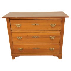 Antique Continental Pine Three Drawer Chest