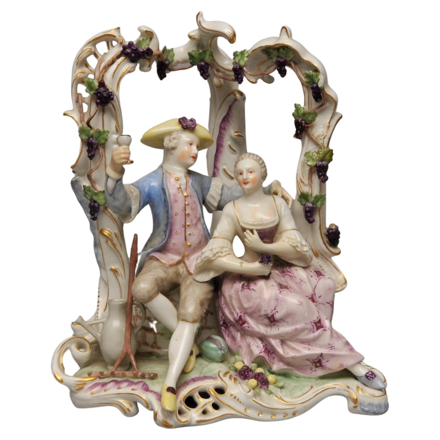 Continental Porcelain “Courting Couple” For Sale