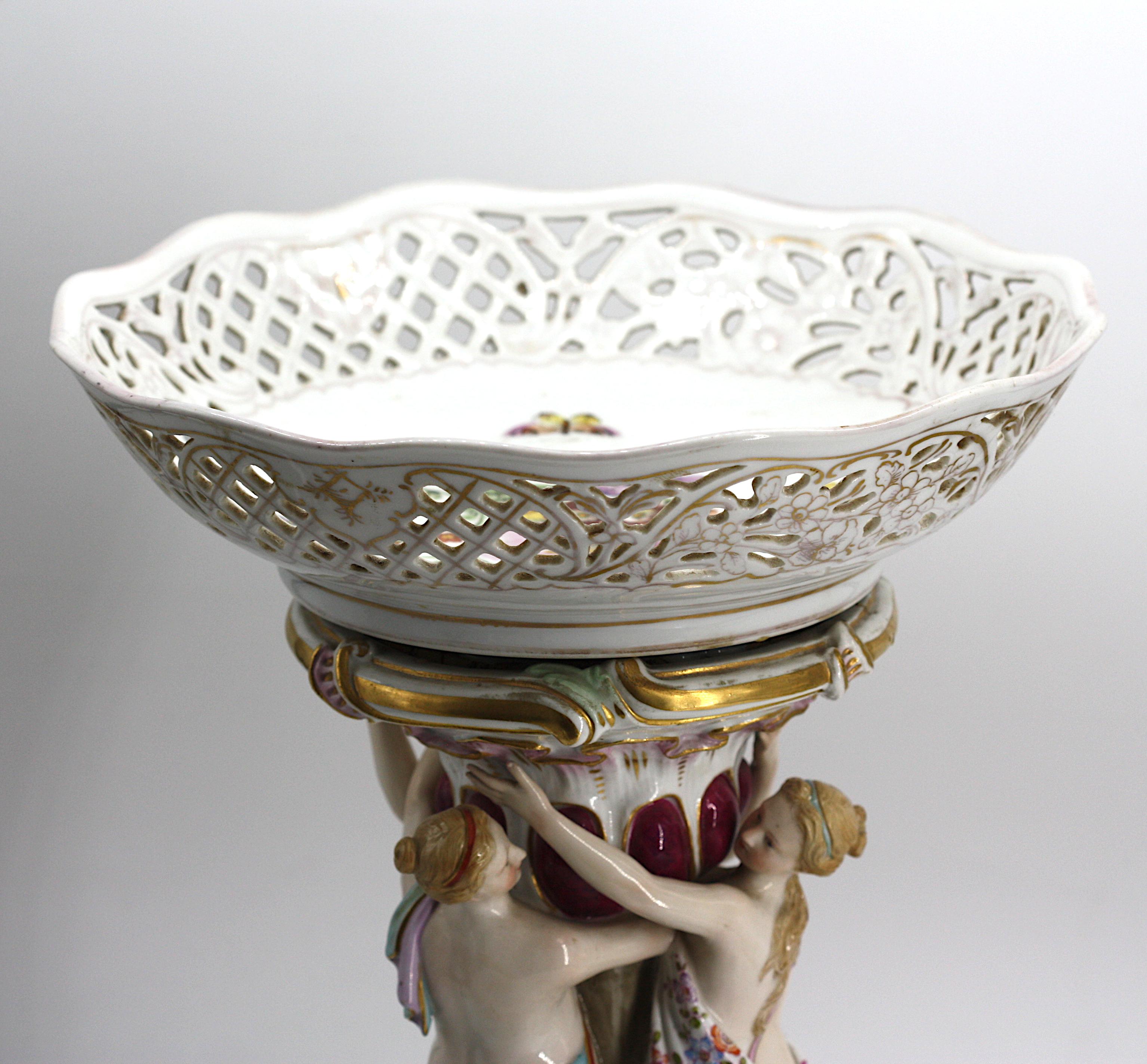 Continental Porcelain Figural Centerpiece No visible marks. Circa 1900 For Sale 1