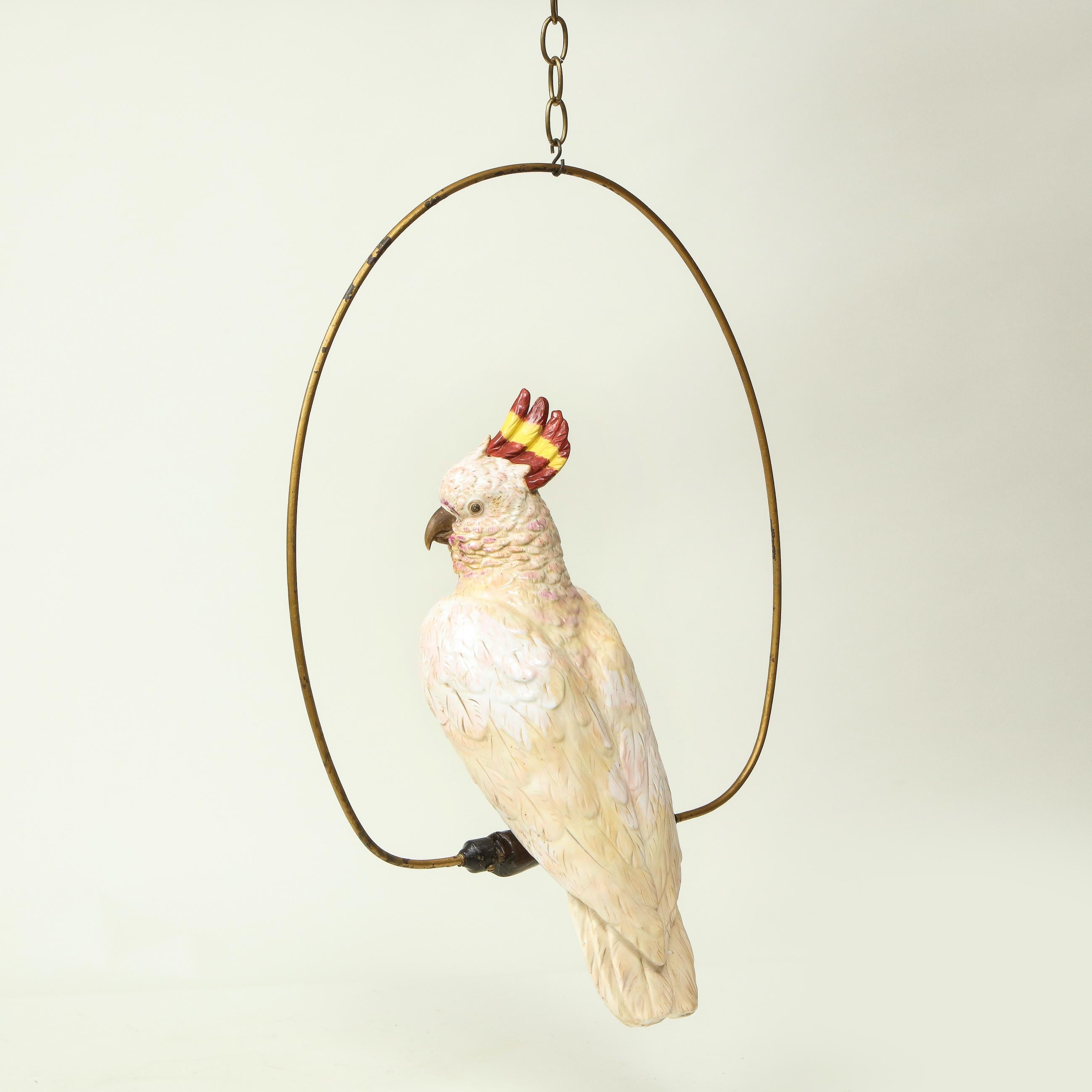 Continental Porcelain Model of a Major Mitchells Cockatoo with Ring 4