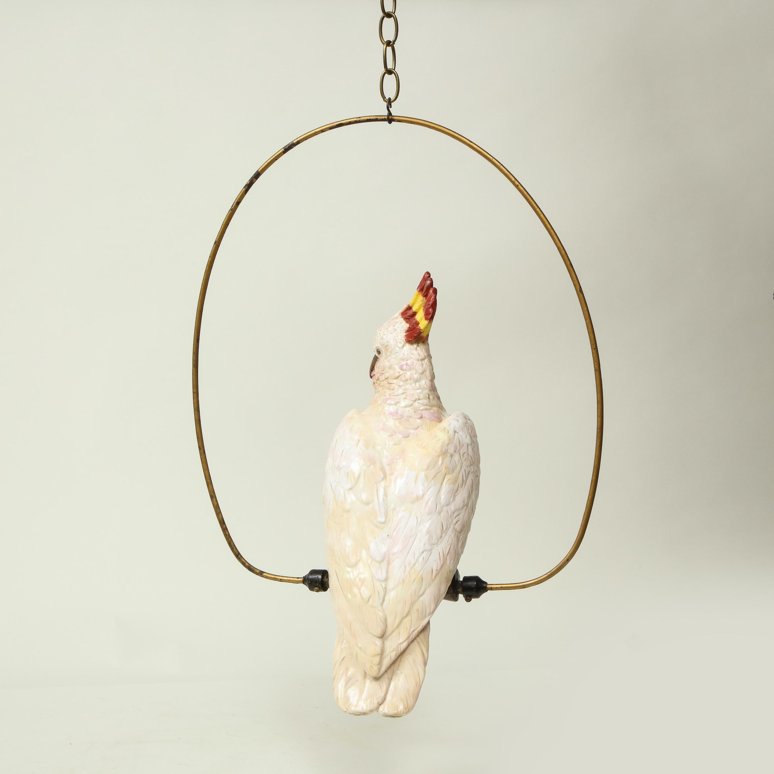Continental Porcelain Model of a Major Mitchells Cockatoo with Ring 7