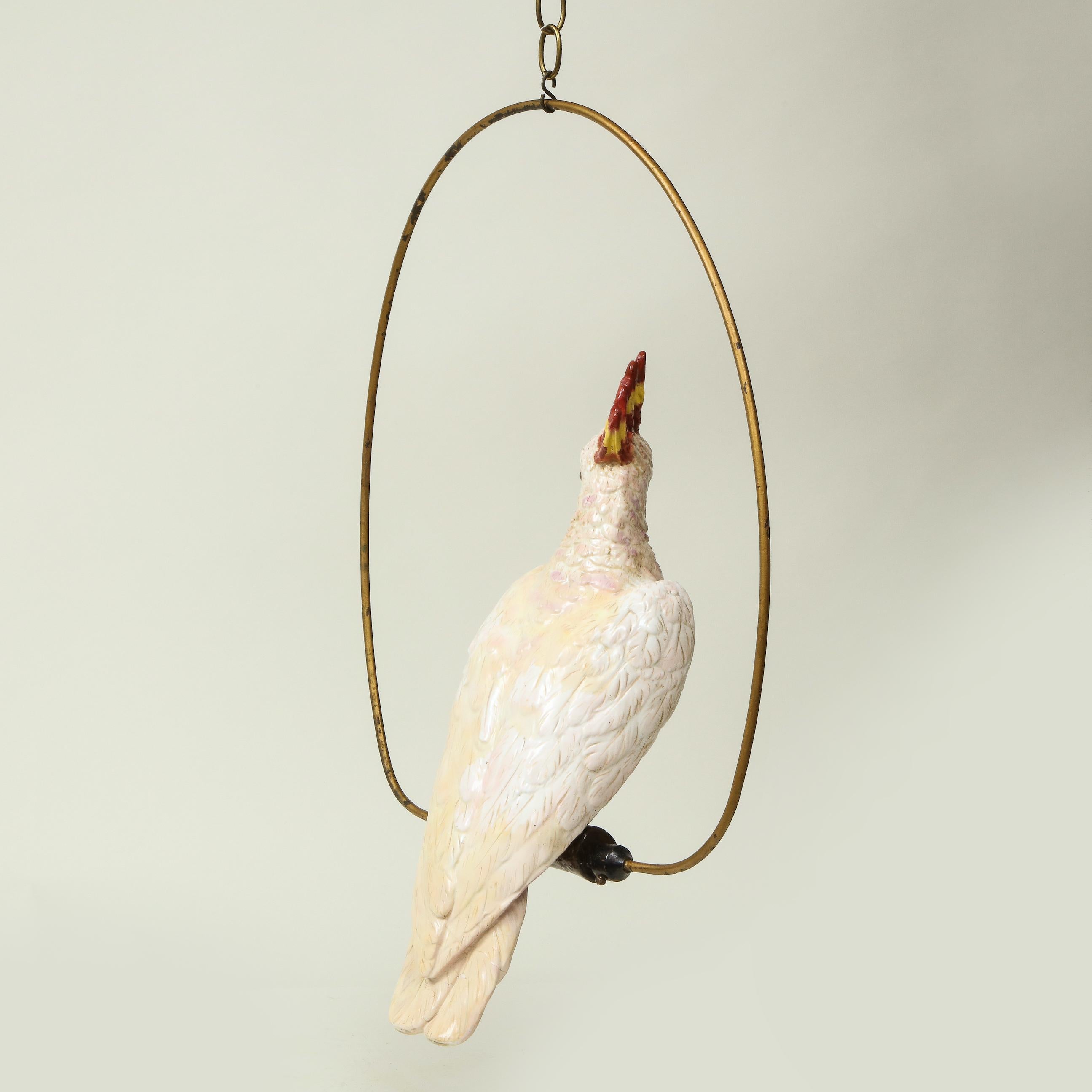 Continental Porcelain Model of a Major Mitchells Cockatoo with Ring 8