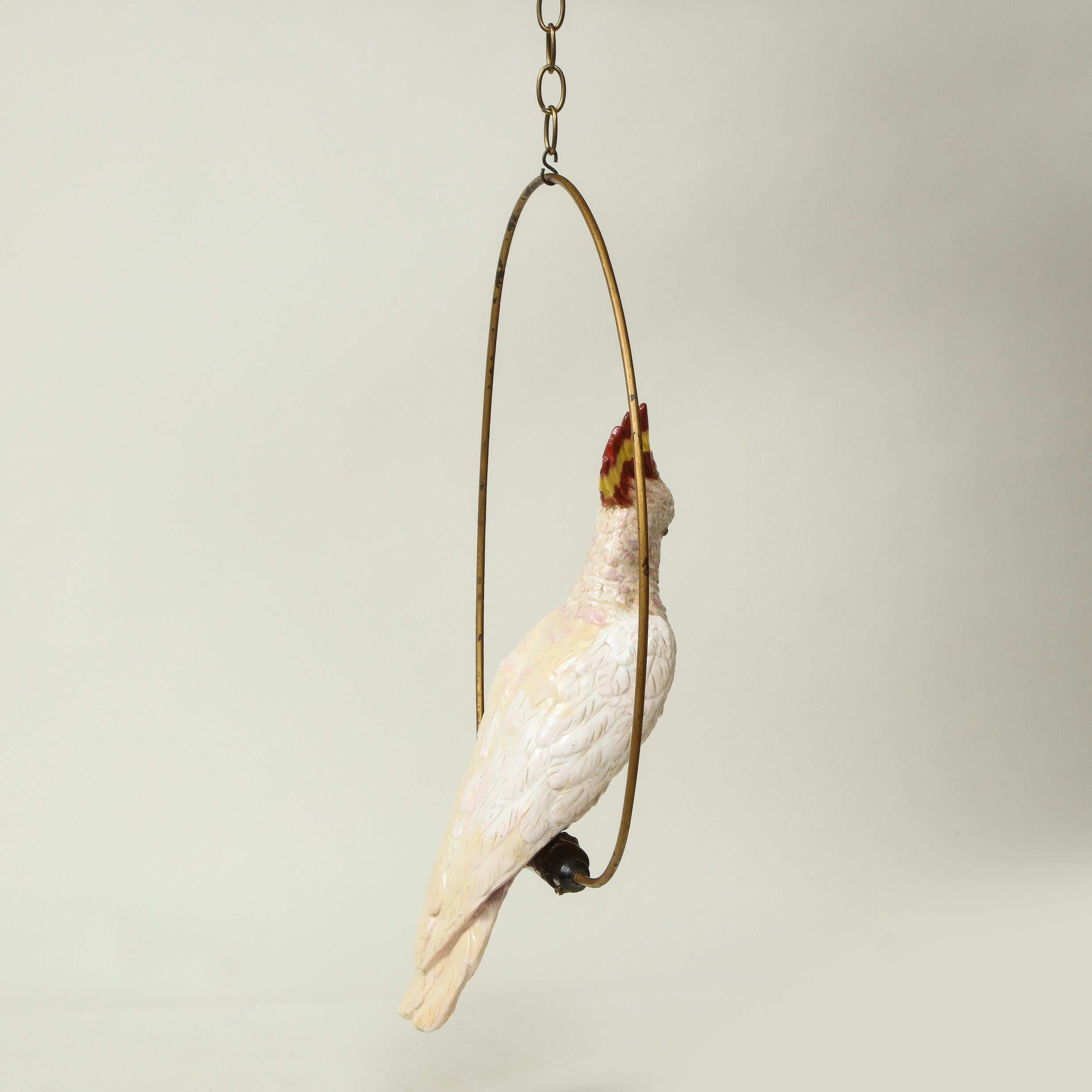 Continental Porcelain Model of a Major Mitchells Cockatoo with Ring 9