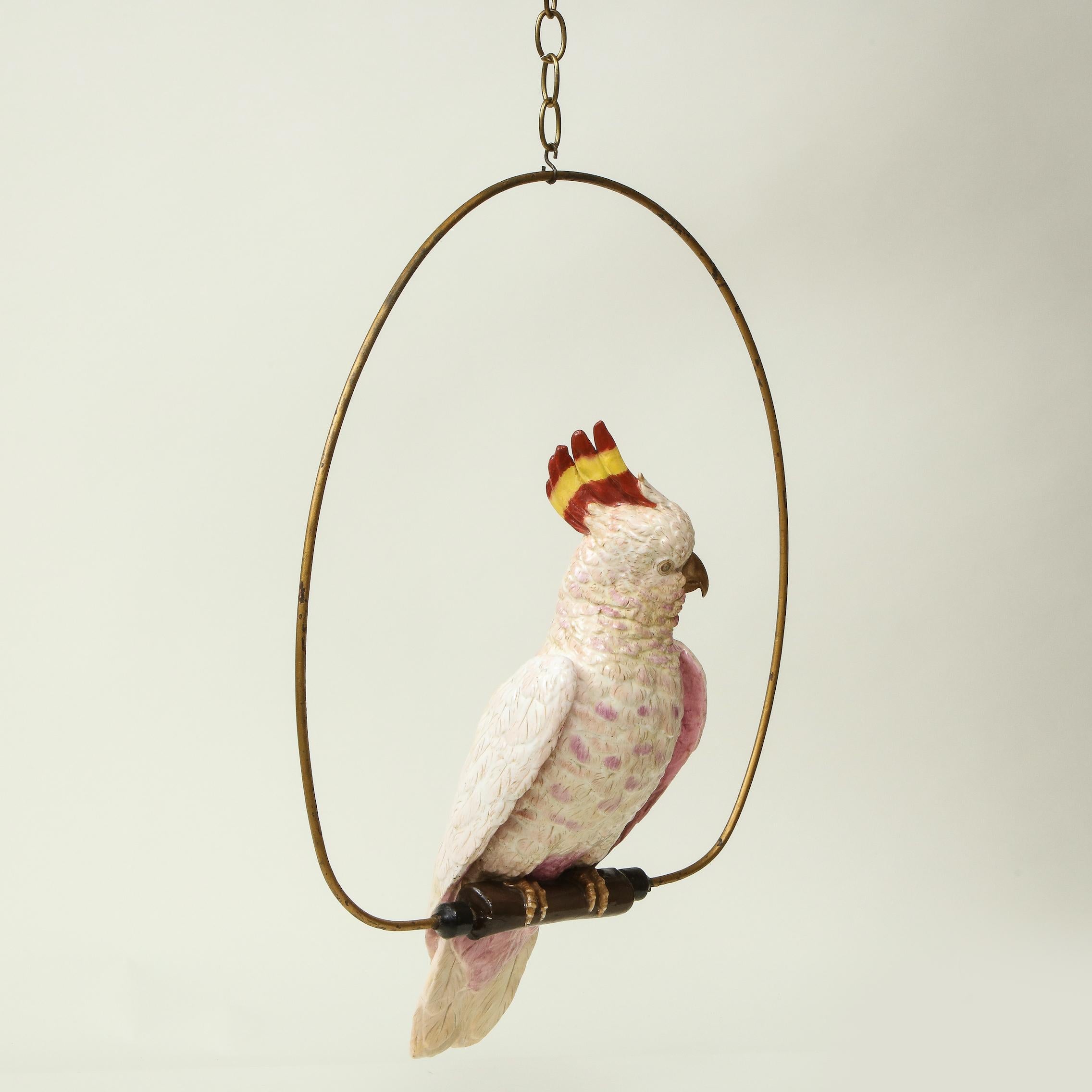 Continental Porcelain Model of a Major Mitchells Cockatoo with Ring 11