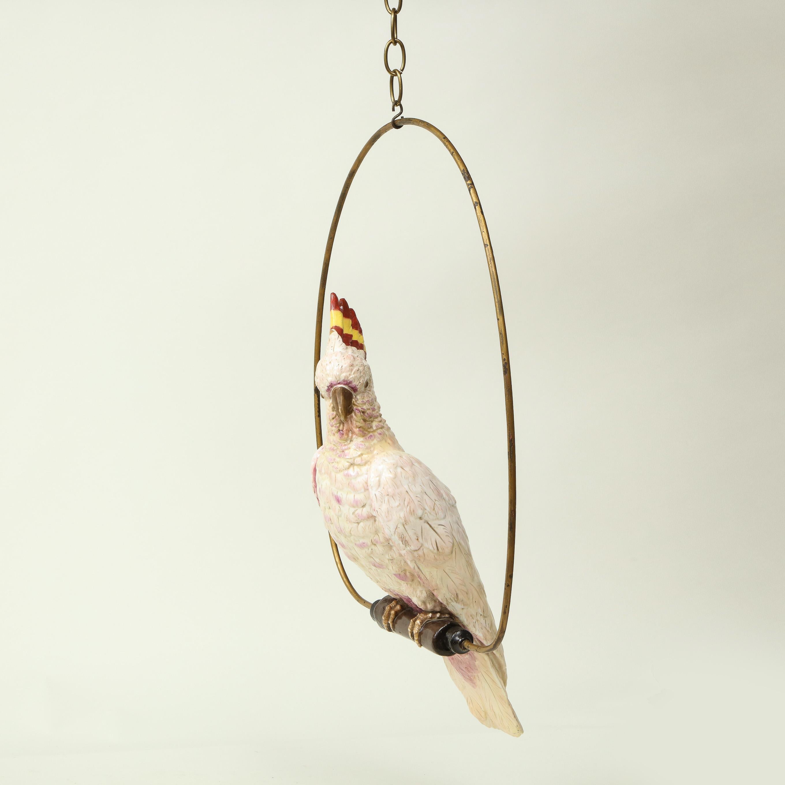 Continental Porcelain Model of a Major Mitchells Cockatoo with Ring 1