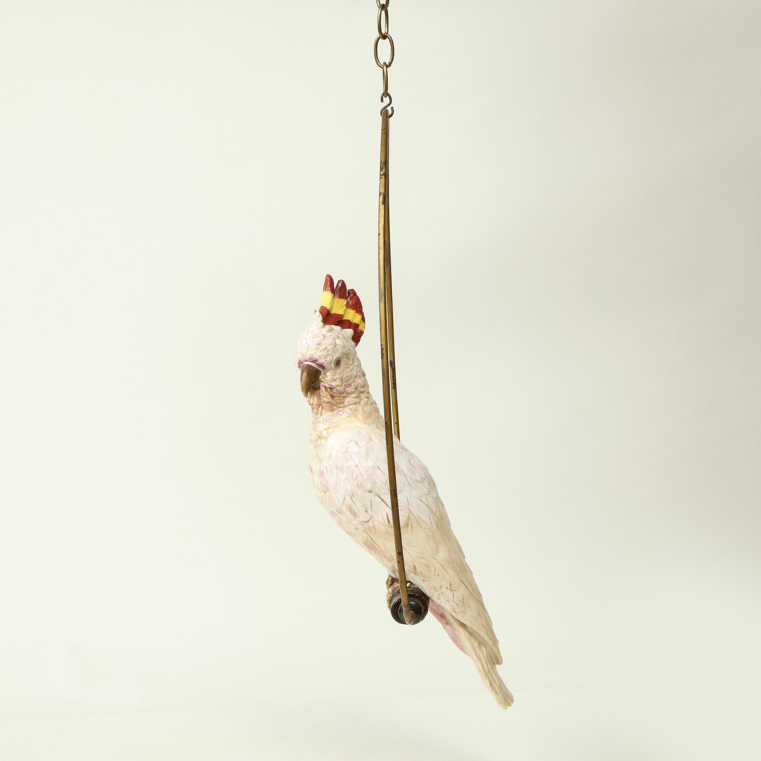 Continental Porcelain Model of a Major Mitchells Cockatoo with Ring 2