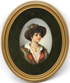 Continental Porcelain Oval Plaque, Late 19th Century