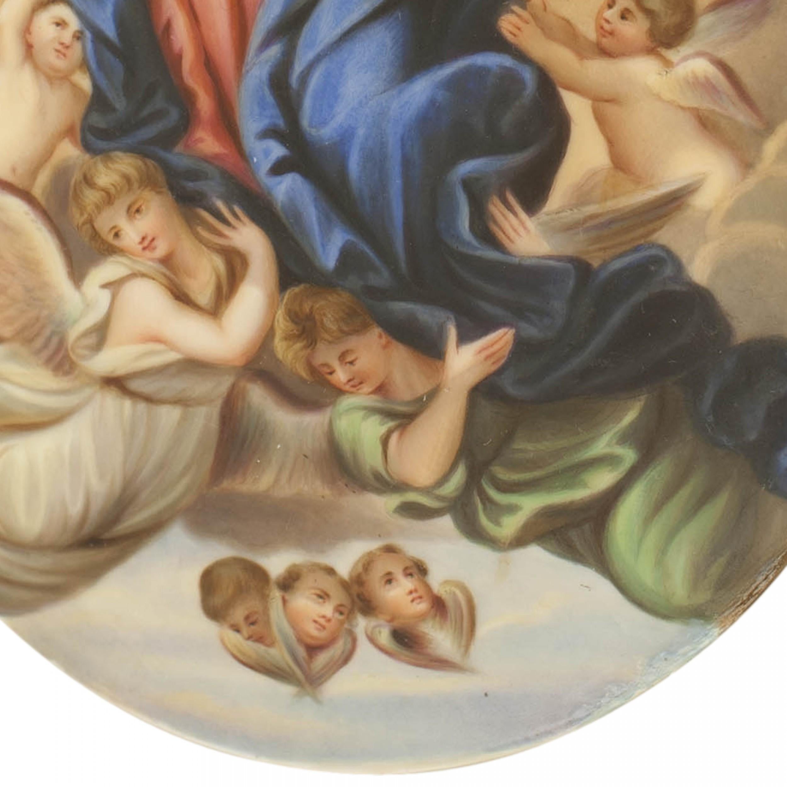 Peint à la main Plaque Virgin Mary continentale en vente