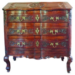 Continental Régence Inspired Commode With Rococo Carved Desk Top
