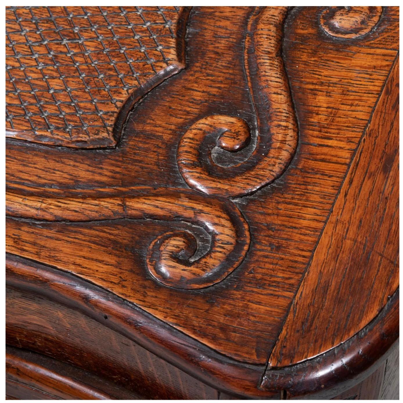 19th Century Continental Régence Inspired Commode With Rococo Carved Desk Top For Sale