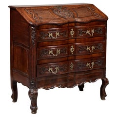 Continental Régence Inspired Commode With Rococo Carved Desk Top