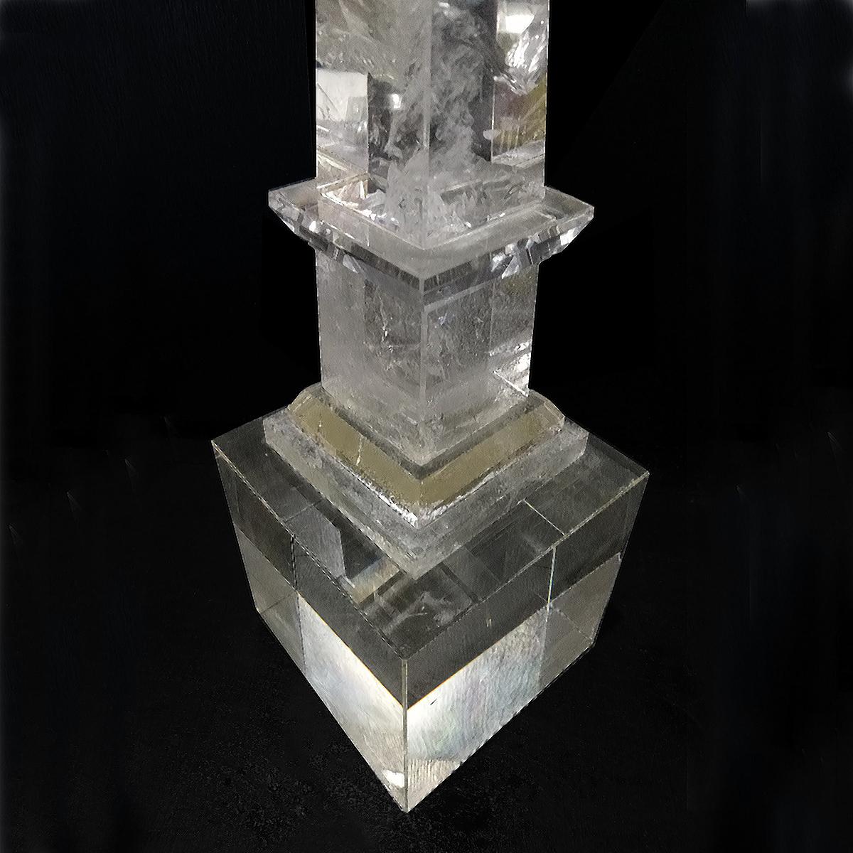 Continental Rock Crystal Obelisks, Pair For Sale 3