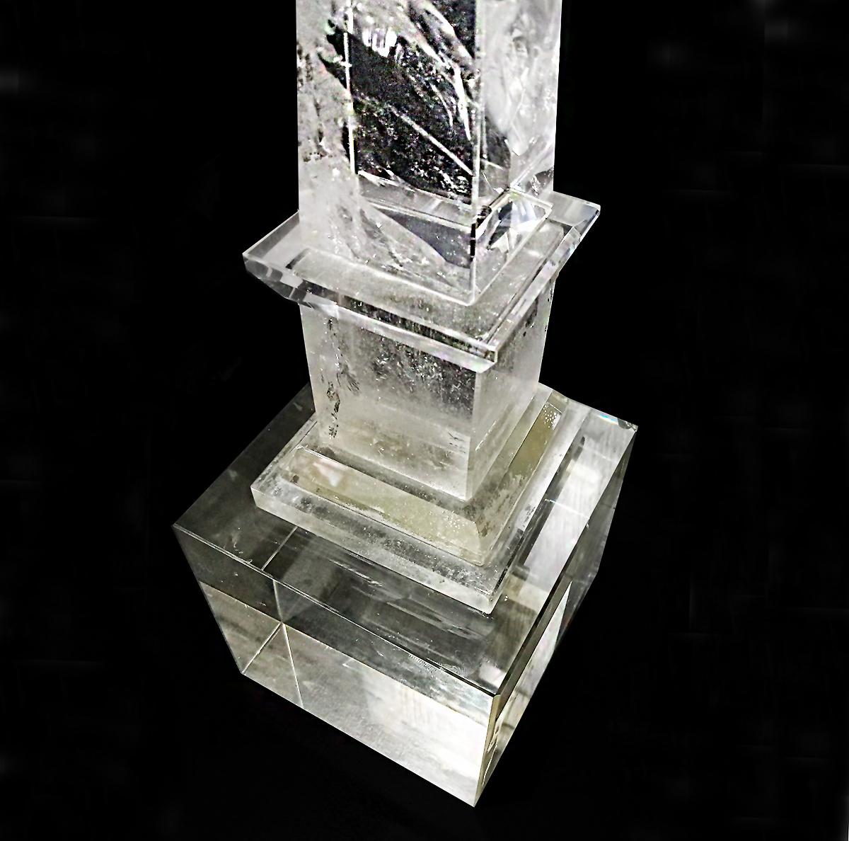 Continental Rock Crystal Obelisks, Pair For Sale 5
