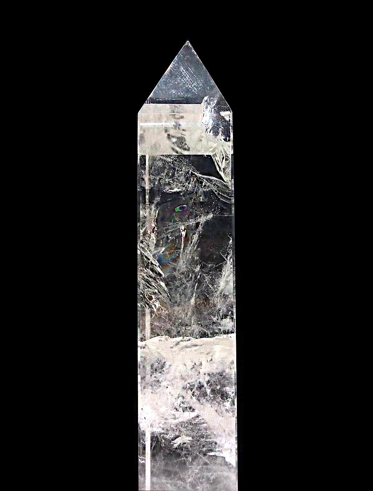 Continental Rock Crystal Obelisks, Pair In Good Condition For Sale In New York, NY