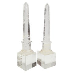 Continental Rock Crystal Obelisks, Pair