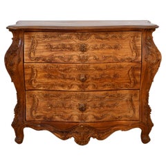 Continental Rococo Style Carved Bombe Chest of Drawers