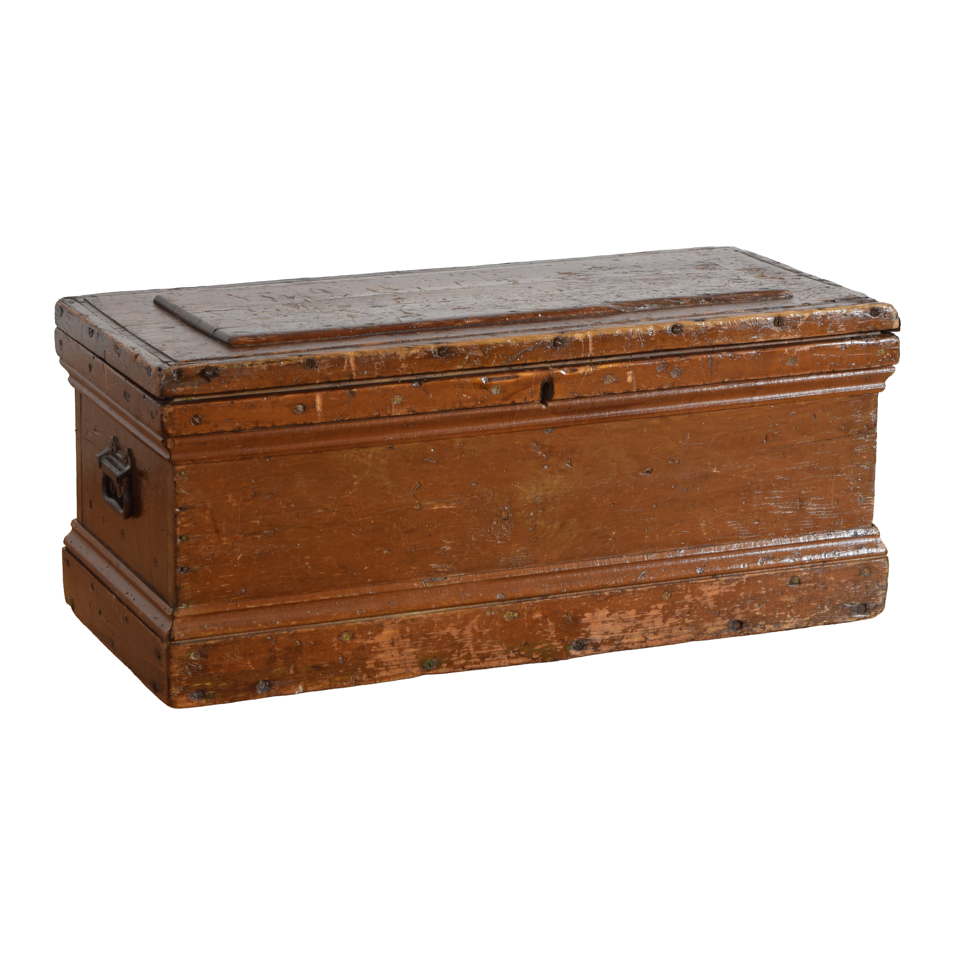 Continental Rustic Pinewood Coffer Trunk, Late 18th to Early 19th Century For Sale