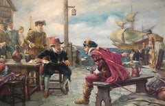 Retro Buccaneers, Large Marine Signed Oil Painting