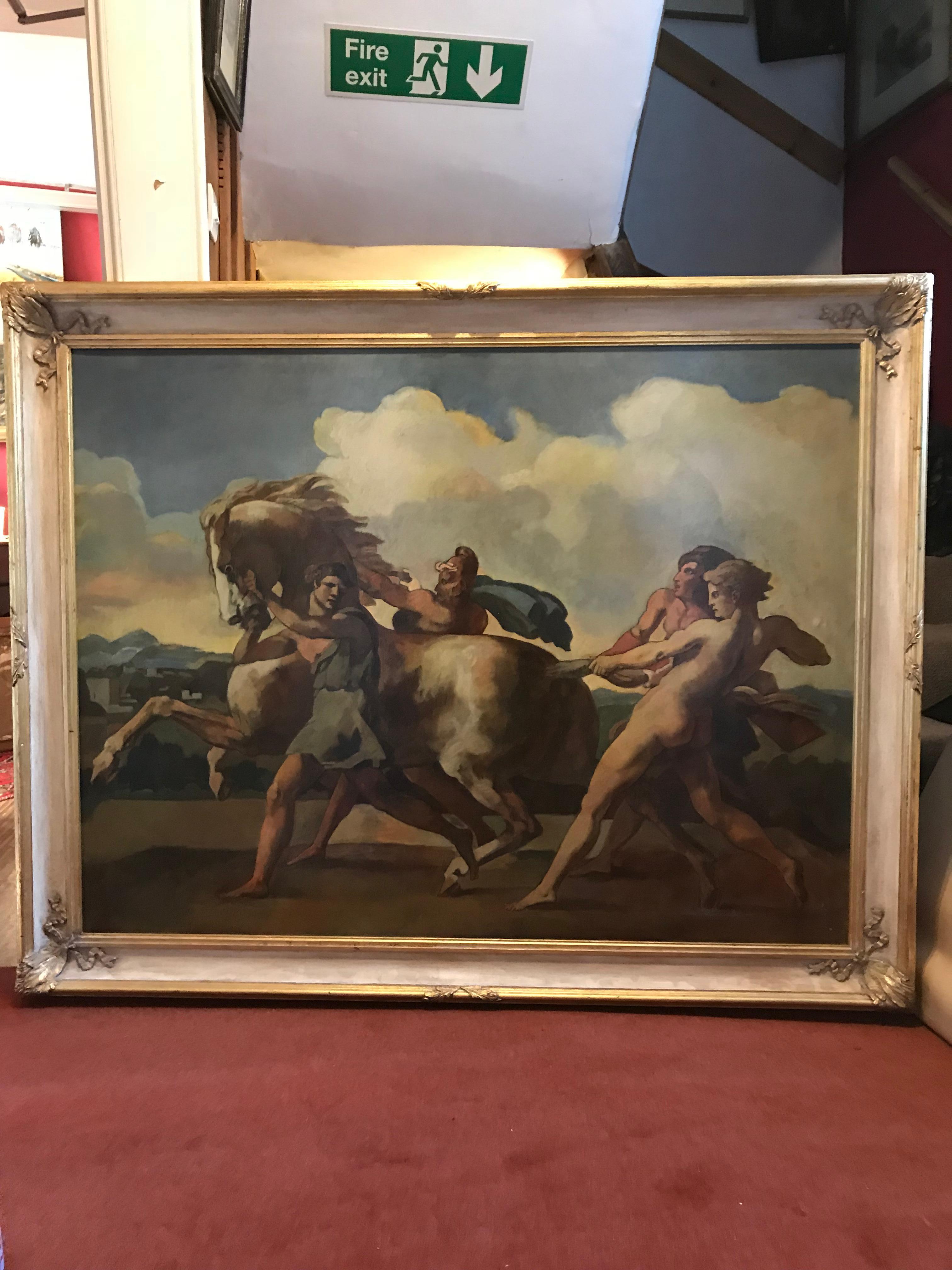 Huge Greek mythology painting -- The Start of the Race of the Barberi Horses - Painting by Unknown