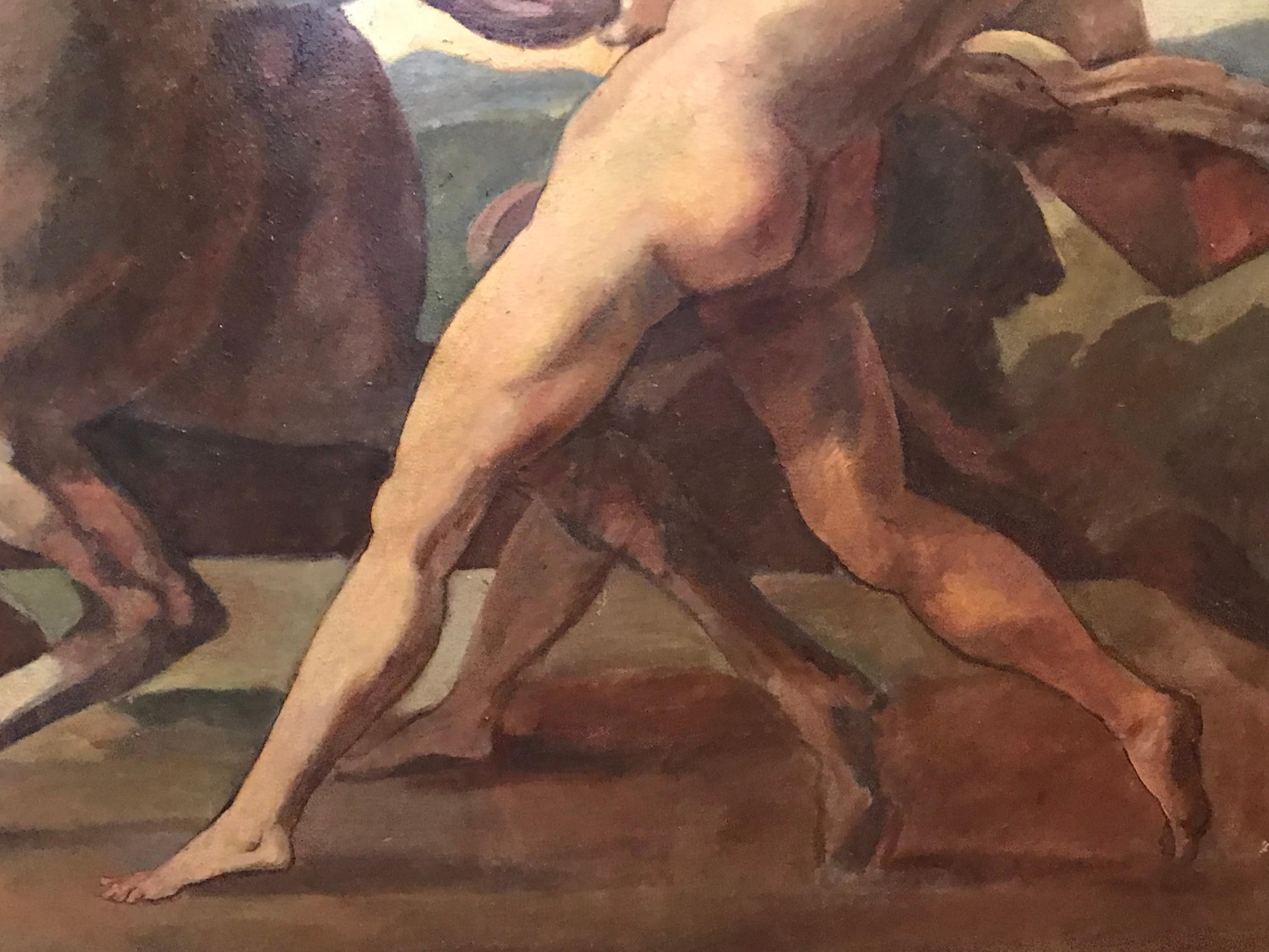 Huge Greek mythology painting -- The Start of the Race of the Barberi Horses 1