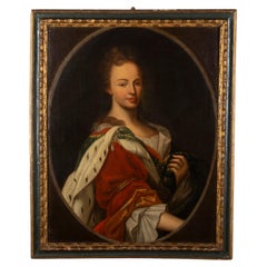 Continental School 18th Century French Oil on Canvas Portrait of a Lady