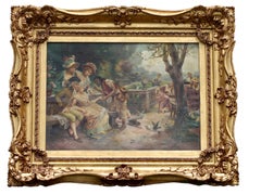 Continental School, 20th Century Oil on Canvas "The Fortune-Teller"