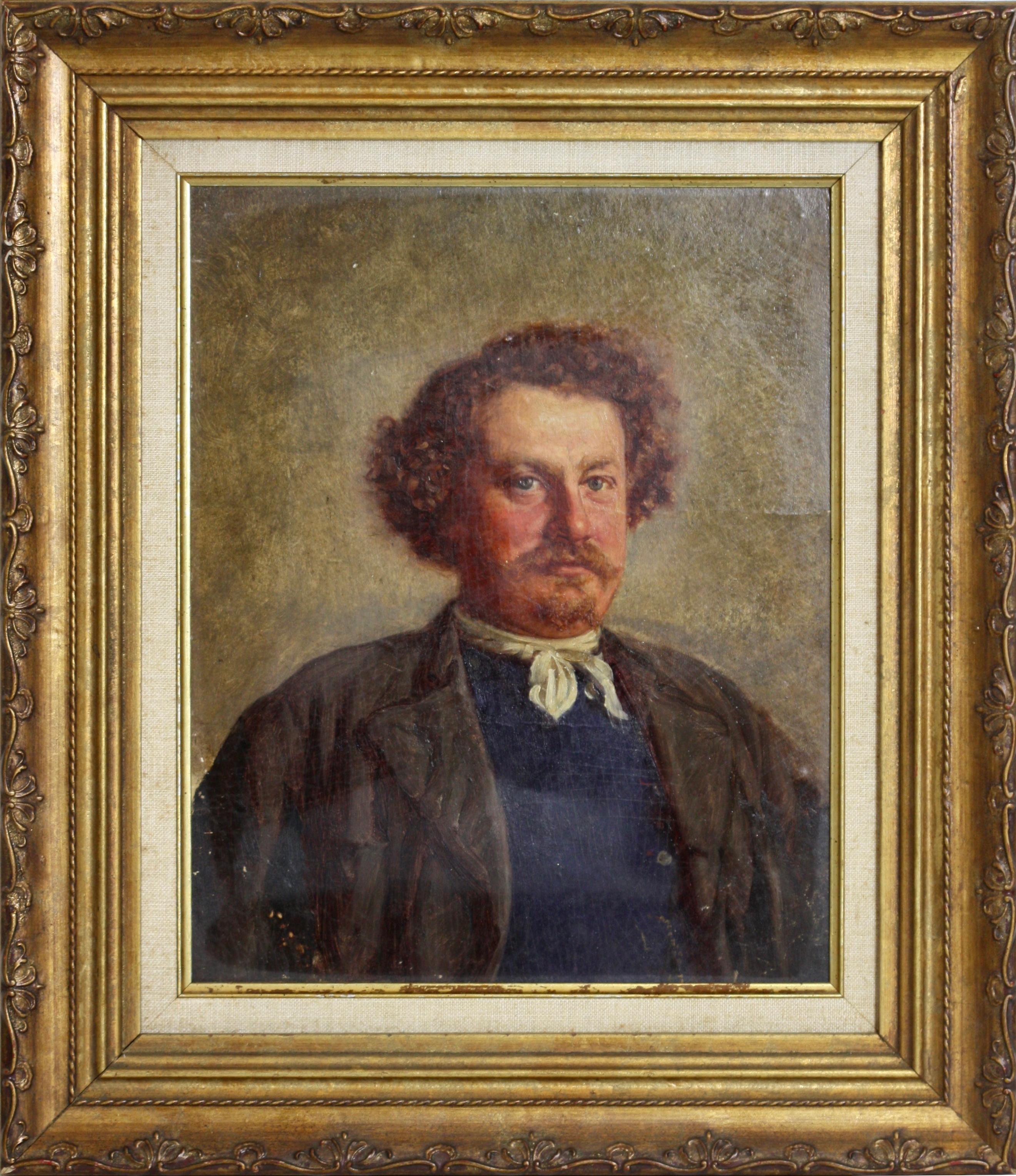 Continental School
20th Century
Portrait of A Gentleman
Oil on board
Size With Frame: 14 x 16.5 in. (35.56 x 41.91 cm.).
 