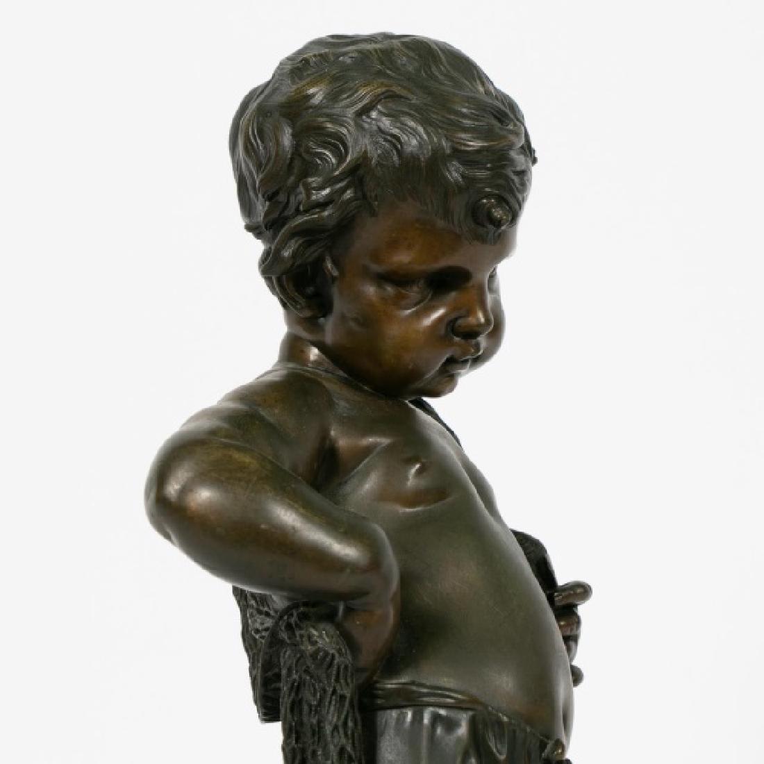 Continental School Bronze Figure of a Boy Fishing In Good Condition For Sale In Atlanta, GA