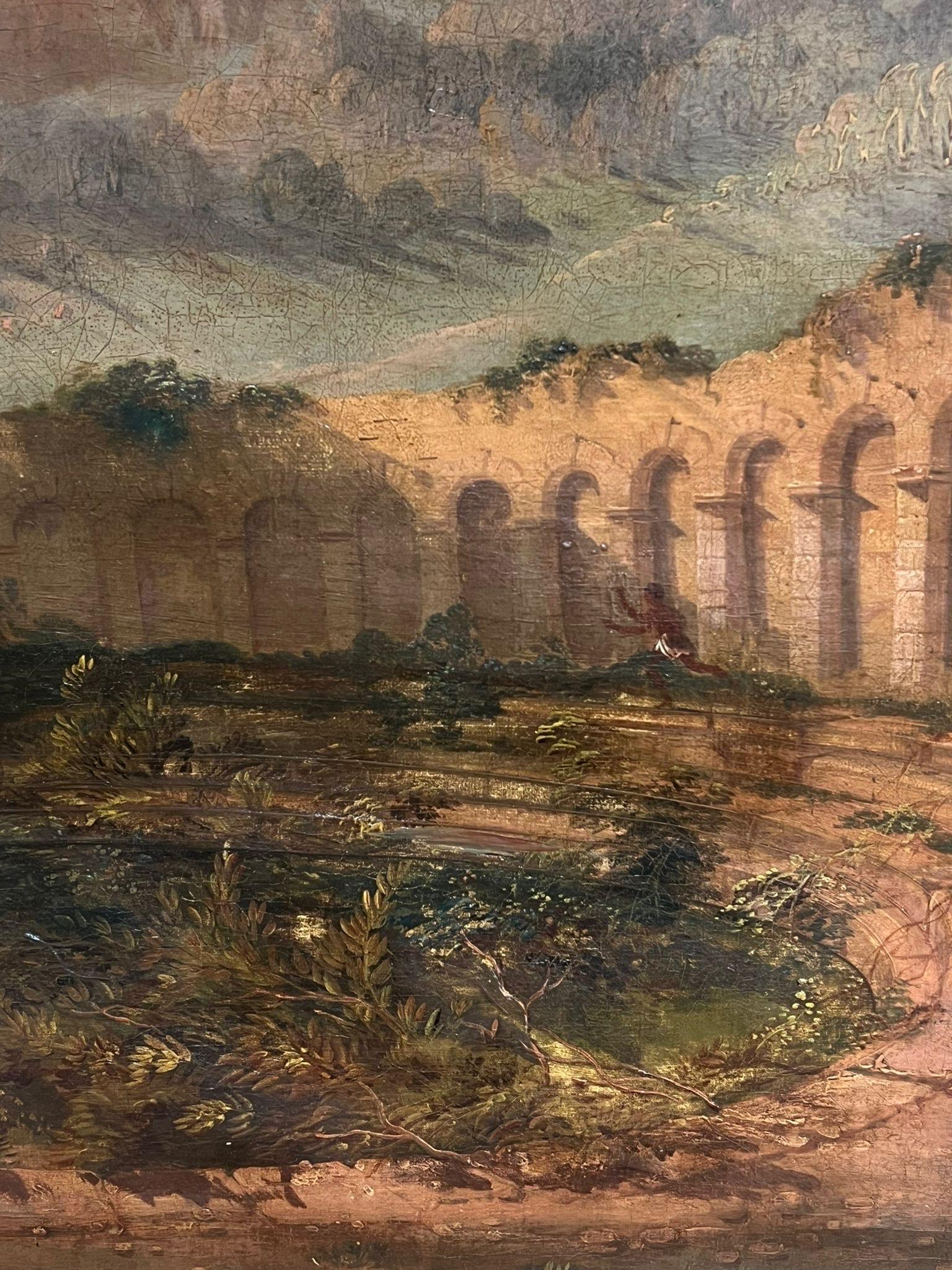 19. Jahrhundert. Figuren auf der Jagd Klassische Ruinen Berge Sonnenuntergang Landschaft Nordafrika im Angebot 1