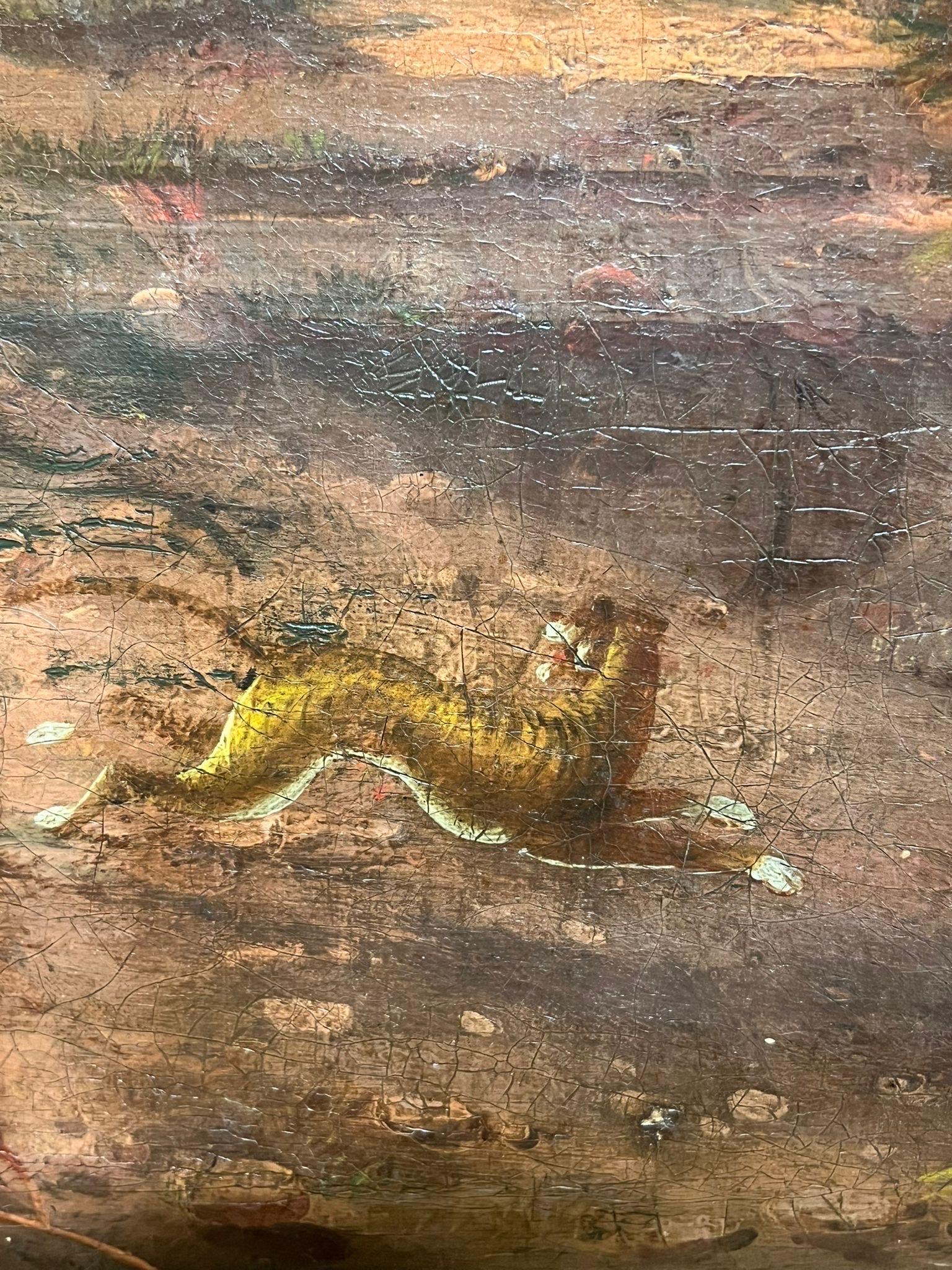 19. Jahrhundert. Figuren auf der Jagd Klassische Ruinen Berge Sonnenuntergang Landschaft Nordafrika im Angebot 2