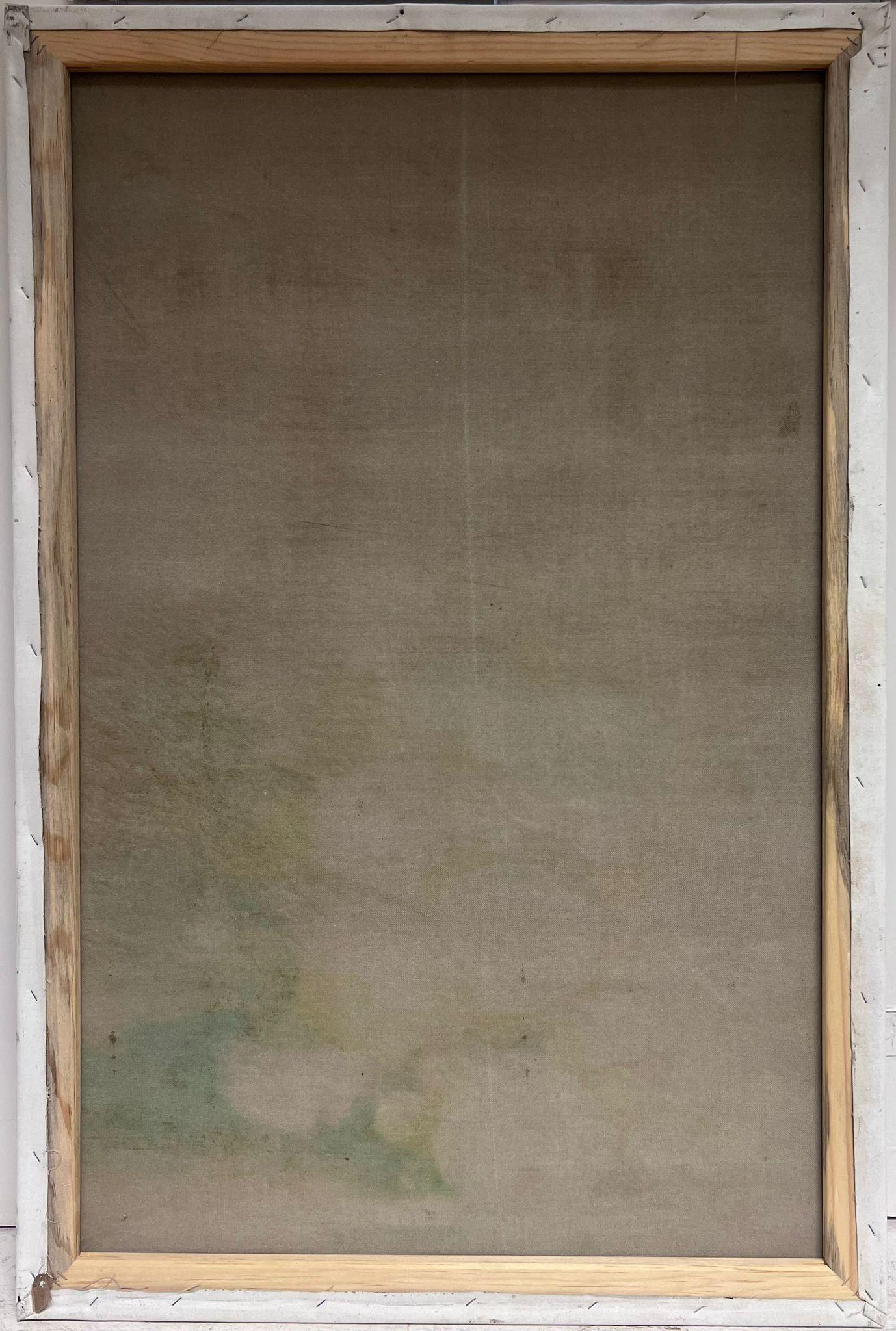Rose arrossate in un vaso d'oro Natura morta Pittura ad olio classica di grandi dimensioni in vendita 3