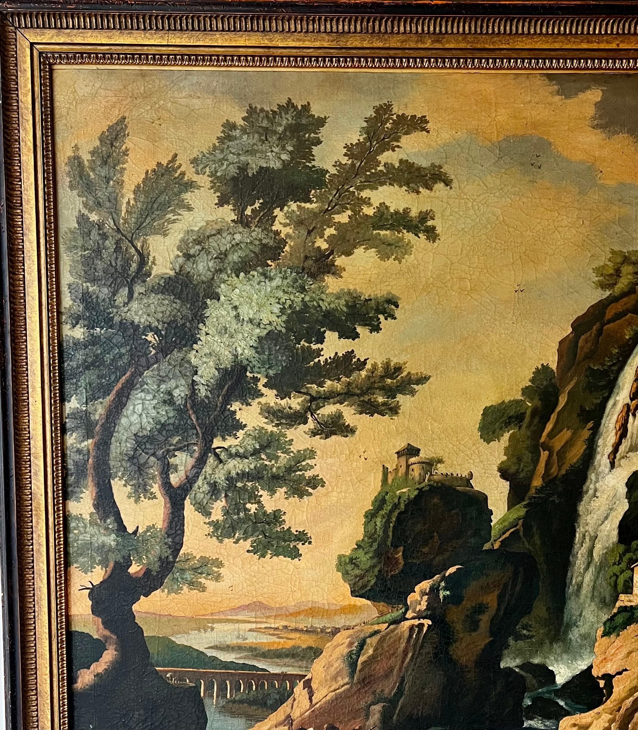 Early 20th Century Landscape with Figures - Painting by Continental School