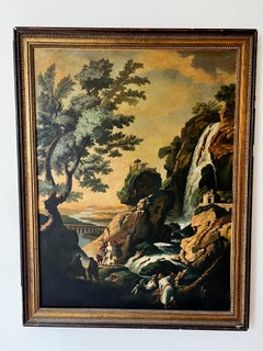 Antique Early 20th Century Landscape with Figures