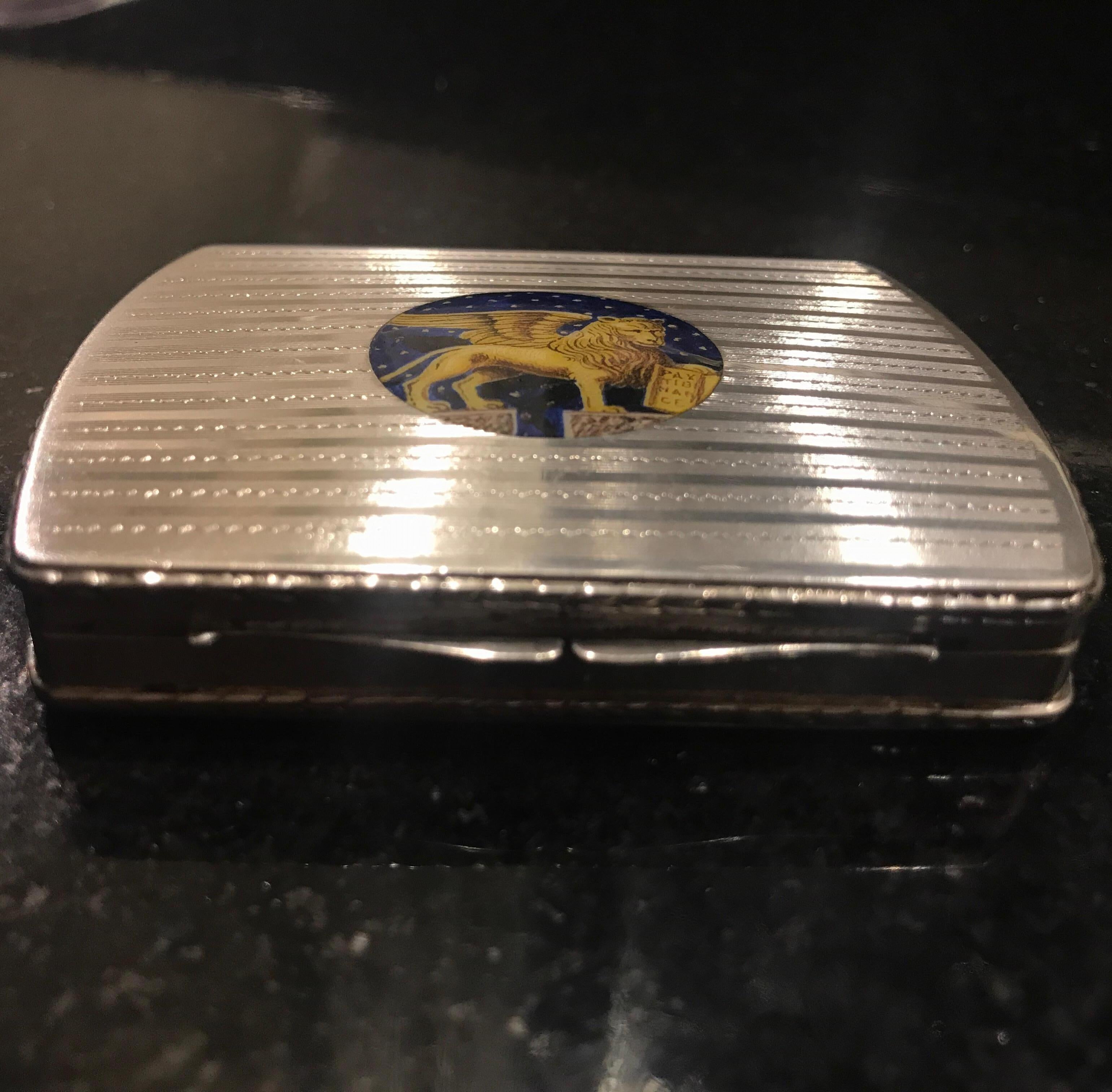 Edwardian Continental Silver and Enamel Calling Card or Cigarette Case