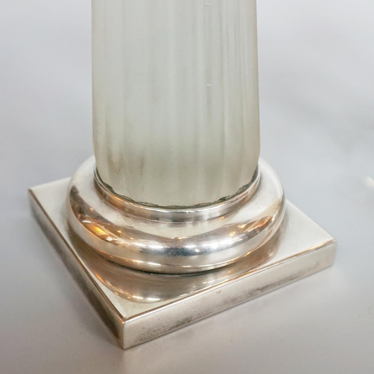 Continental Silver and Glass Art Deco Candlesticks In Good Condition In Forest Row, East Sussex