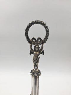 Continental Silver Cruet Set Centerpiece with Glass Bottles