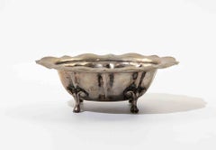Continental Silver Footed Bowl with Scalloped Rim, 1970s