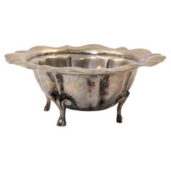 Continental Silver Footed Bowl with Scalloped Rim, 1970s