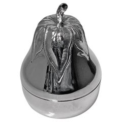 Continental Silver Fruit Pear Box Italian mid 20th century.