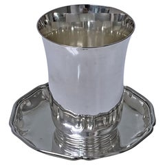 Continental Silver Kiddush Becher Goblet and Tray, Germany C.1930