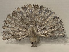 Continental Silver Model of a Peacock