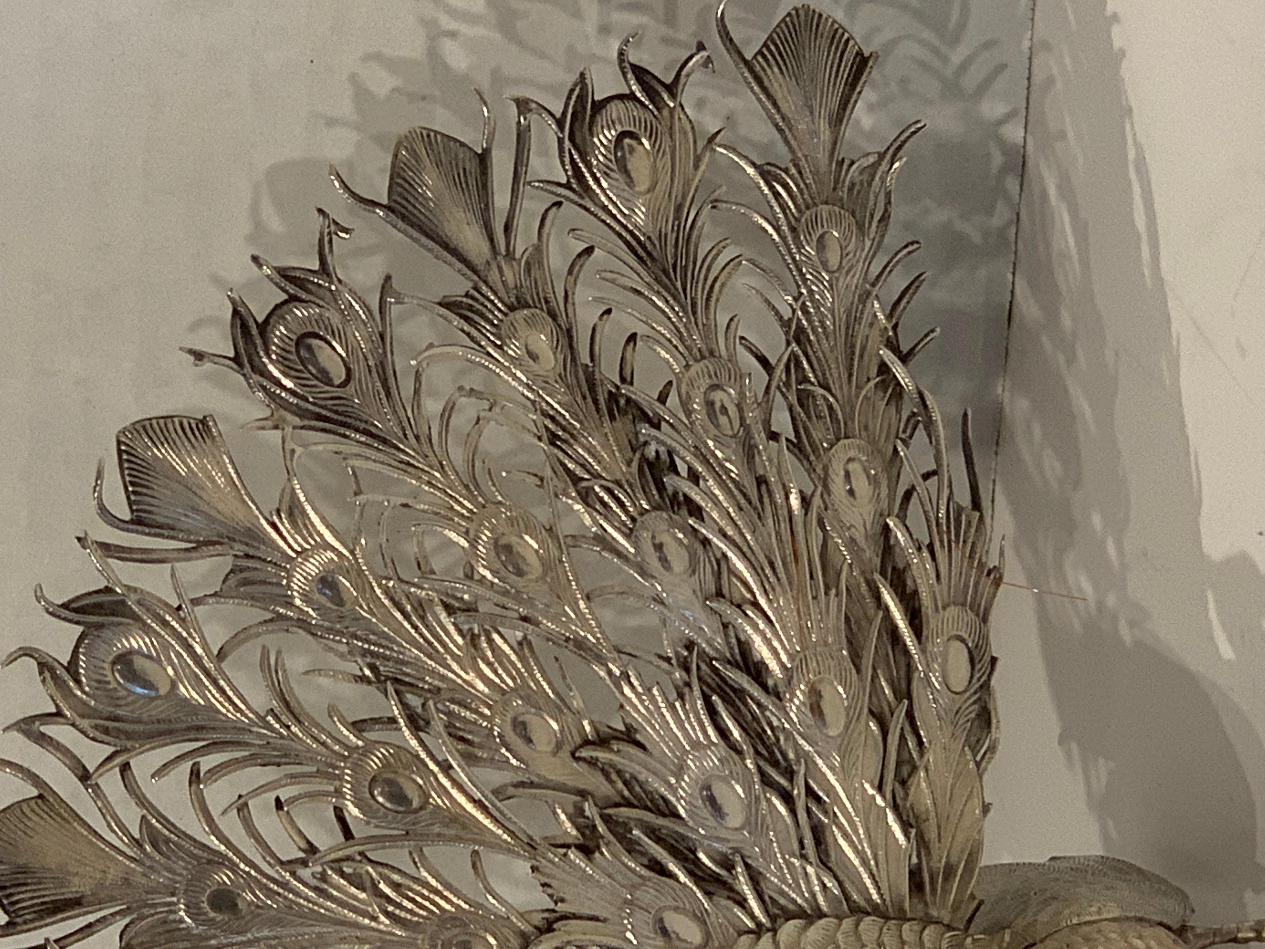 20th Century Continental Silver Model of a Peacock
