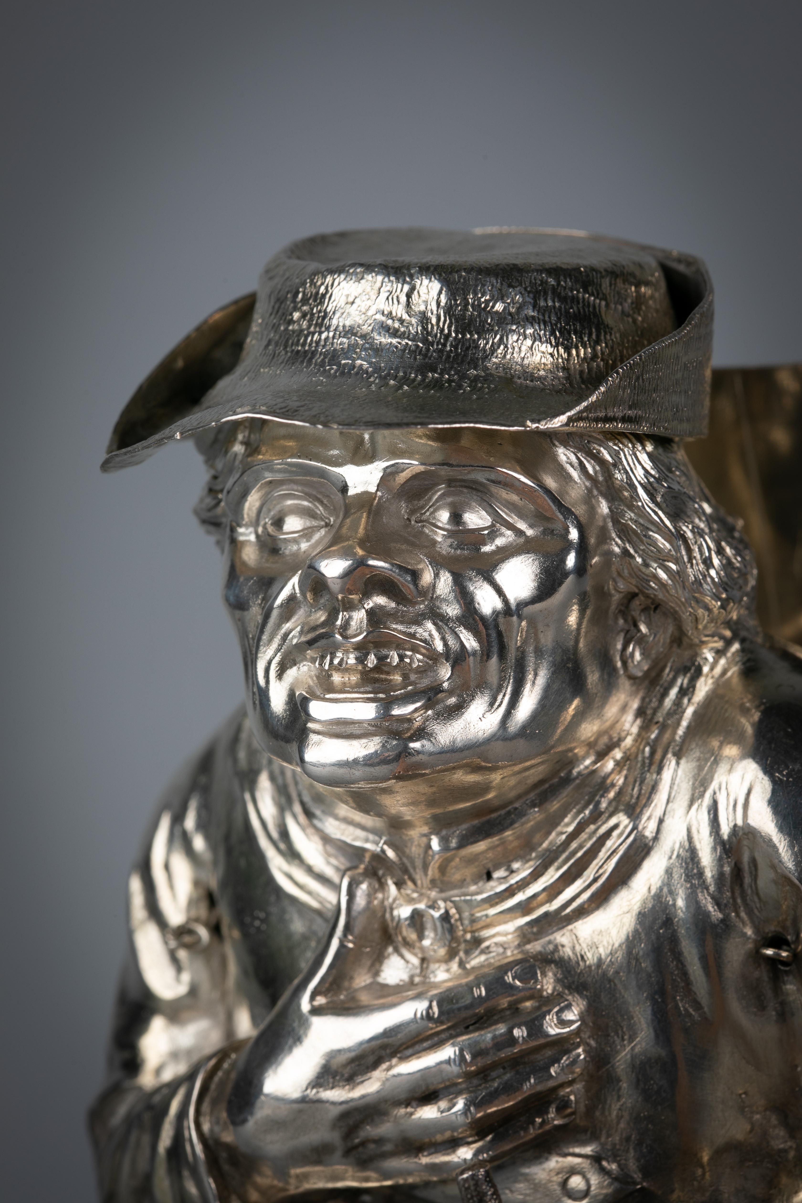 Late 19th Century Continental Silver Novelty Figure of a Sojourner, circa 1880 For Sale
