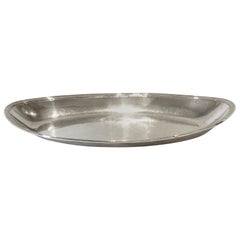 Bandeja o plato oval de plata de los años 50