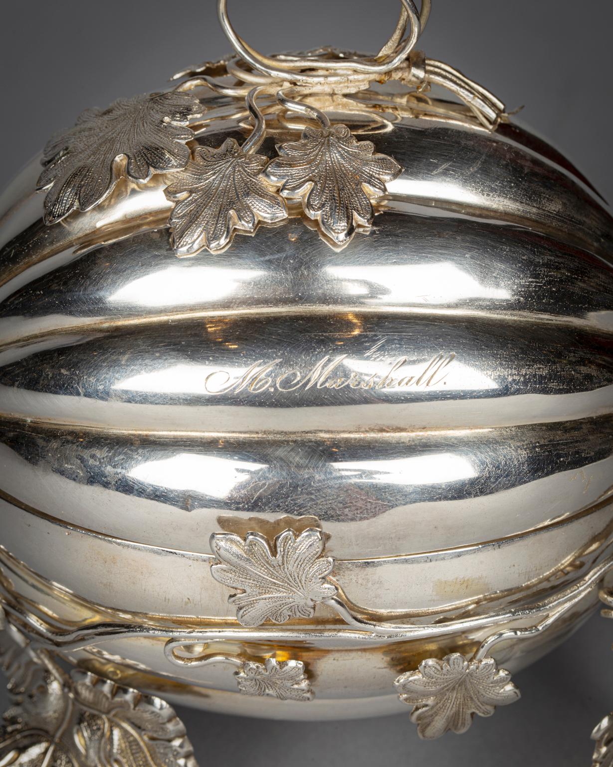 Continental Silver Plated Etrog Box, circa 1840 For Sale 1