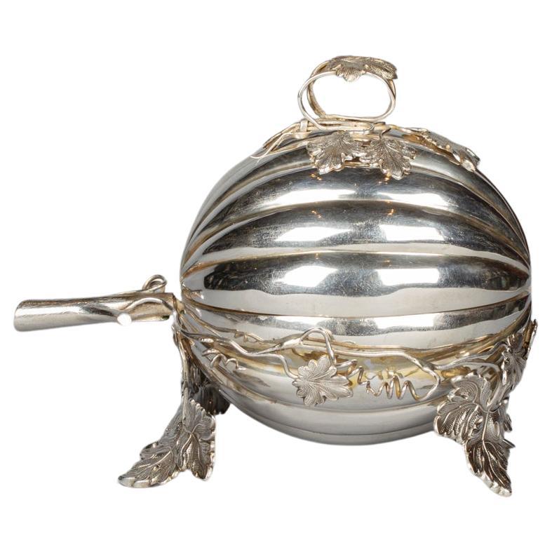 Continental Silver Plated Etrog Box, circa 1840 For Sale