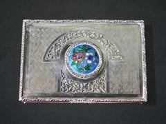 Continental Silver Trinket Box with Enamel Plaque