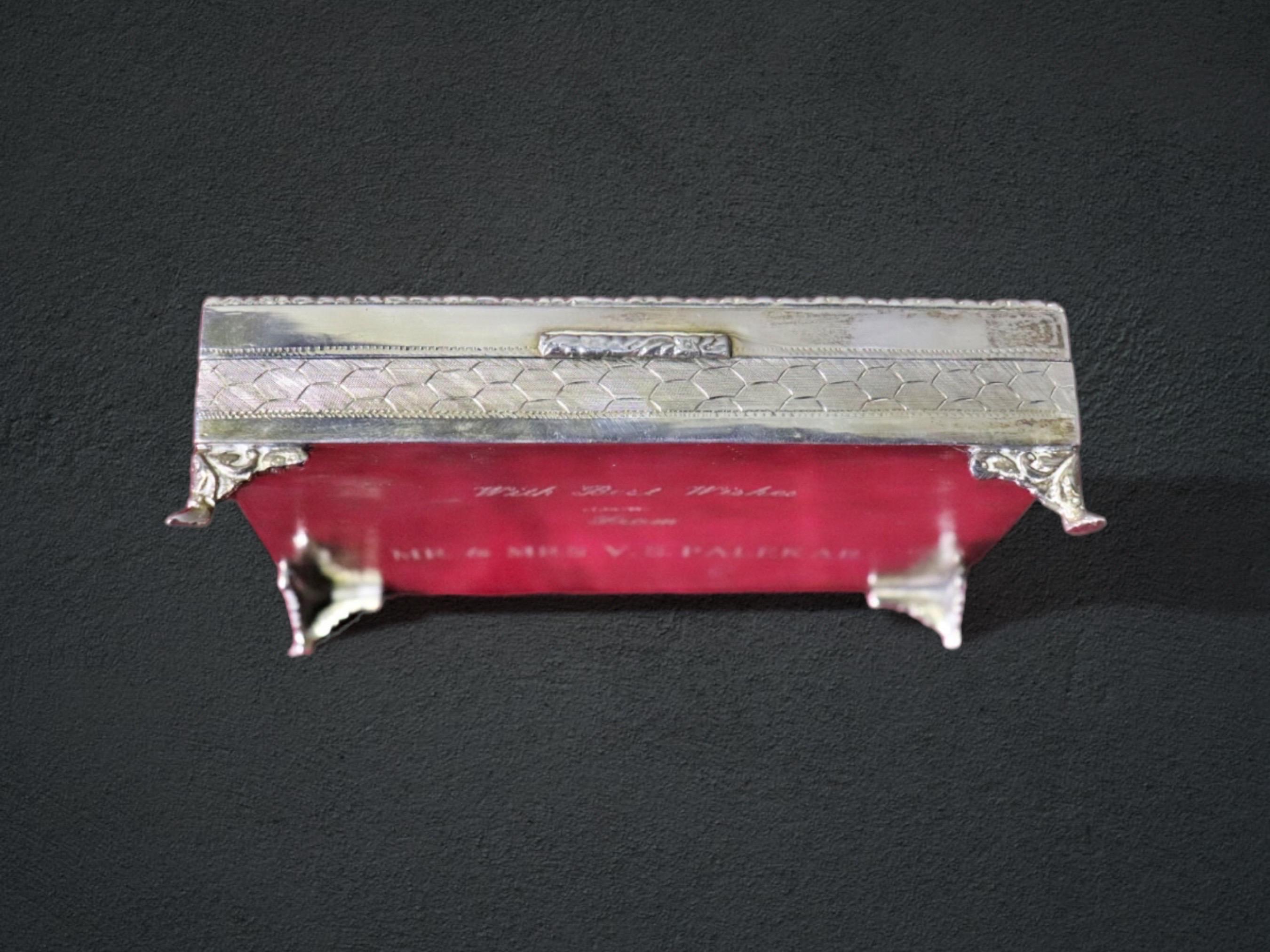 Continental Silber Trinket Box mit Emaille Plaque (Neoklassisch)