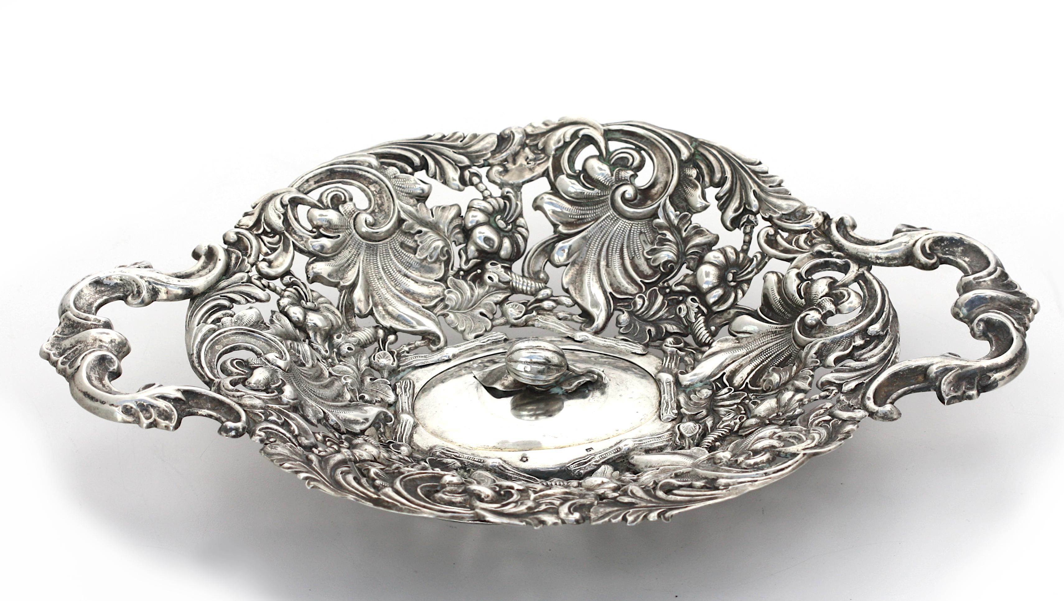 Continental Silver Two-Handled Tray For Sale 1