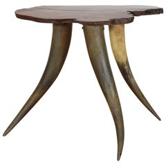 Continental Specimen Walnut and Horn Side Table